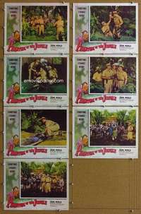 q434 PHANTOM OF THE JUNGLE 7 movie lobby cards '55 John Hall, Africa!