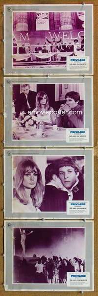 q622 PRIVILEGE 4 movie lobby cards '67 Paul Jones, rock 'n' roll!
