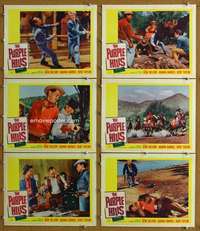 q490 PURPLE HILLS 6 movie lobby cards '61 Gene Nelson, Arizona western!