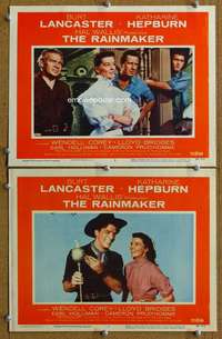 q950 RAINMAKER 2 movie lobby cards '56 Burt Lancaster, Kate Hepburn