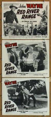 q768 RED RIVER RANGE 3 movie lobby cards R53 John Wayne, 3 Mesquiteers!