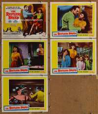 q527 RESTLESS BREED 5 movie lobby cards '57 Scott Brady, Anne Bancroft