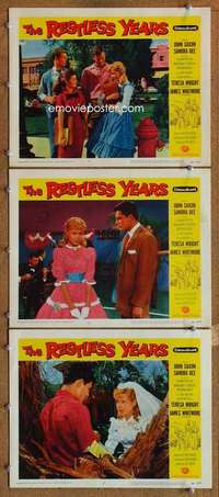 q770 RESTLESS YEARS 3 movie lobby cards '58 John Saxon, Sandra Dee
