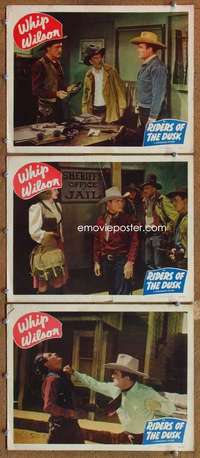 q771 RIDERS OF THE DUSK 3 movie lobby cards '49 Whip Wilson, Andy Clyde