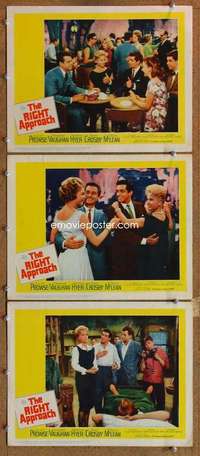 q773 RIGHT APPROACH 3 movie lobby cards '61 Juliet Prowse, Vaughan