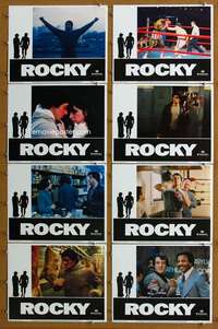 q307 ROCKY 8 movie lobby cards '77 Sylvester Stallone, boxing!