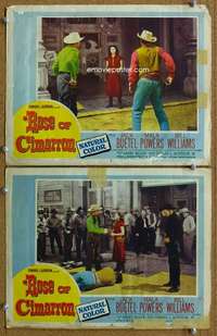 q956 ROSE OF CIMARRON 2 movie lobby cards '52 Jack Buetel, Mala Powers