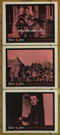 q780 SAINT JOAN 3 movie lobby cards '57 Jean Seberg, Richard Widmark
