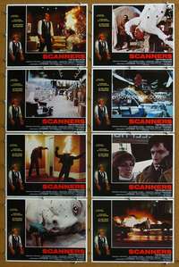 q316 SCANNERS 8 movie lobby cards '81 David Cronenberg, wild sci-fi!