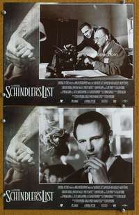 q961 SCHINDLER'S LIST 2 movie lobby cards '93 Liam Neeson, Kingsley