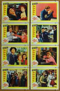 q318 SECOND TIME AROUND 8 movie lobby cards '61 Debbie Reynolds w/gun!