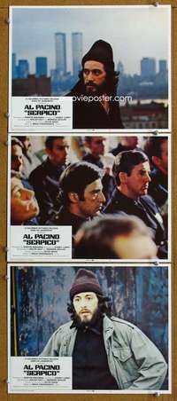 q784 SERPICO 3 movie lobby cards '74 Al Pacino crime classic!