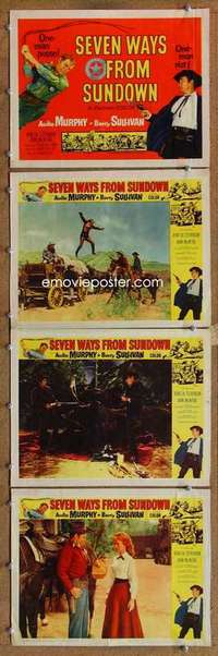 q627 SEVEN WAYS FROM SUNDOWN 4 movie lobby cards '60 Audie Murphy