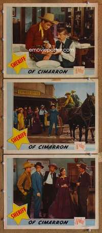 q785 SHERIFF OF CIMARRON 3 movie lobby cards '45 Sunset Carson, Canutt