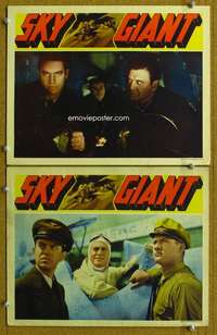 q969 SKY GIANT 2 movie lobby cards '38 Richard Dix, Chester Morris