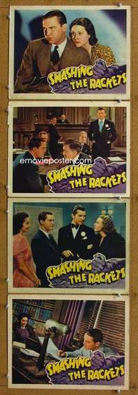 q632 SMASHING THE RACKETS 4 movie lobby cards '38 Chester Morris