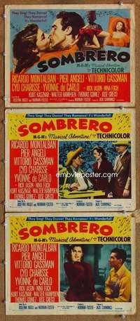 q791 SOMBRERO 3 movie lobby cards '53 Ricardo Montalban, Pier Angeli