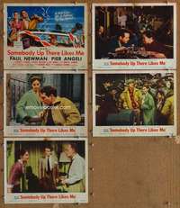 q529 SOMEBODY UP THERE LIKES ME 5 movie lobby cards '56 Paul Newman