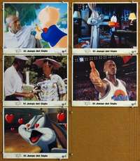 q531 SPACE JAM 5 Spanish/U.S. movie lobby cards '96 Jordan, Bugs Bunny!
