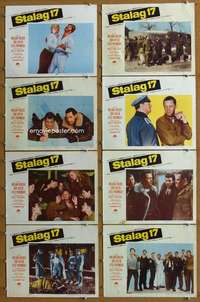 q336 STALAG 17 8 movie lobby cards '53 William Holden, Billy Wilder