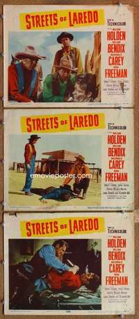 q798 STREETS OF LAREDO 3 movie lobby cards R56 William Holden, Bendix