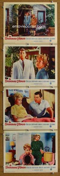 q638 SUMMER PLACE 4 movie lobby cards '59 Sandra Dee, Troy Donahue