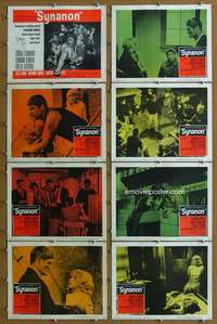 q352 SYNANON 8 movie lobby cards '65 Richard Conte, drug addiction!
