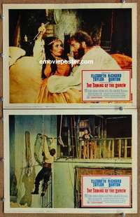 q976 TAMING OF THE SHREW 2 movie lobby cards '67 Liz Taylor, Burton