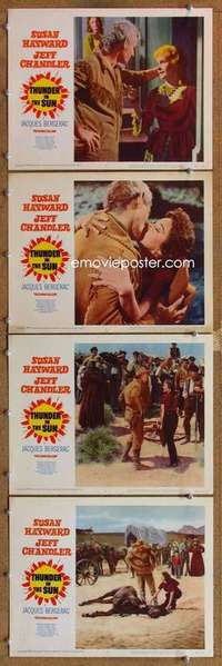 q643 THUNDER IN THE SUN 4 movie lobby cards '59 Susan Hayward, Chandler