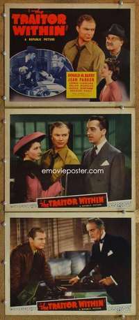 q808 TRAITOR WITHIN 3 movie lobby cards '42 Don Red Barry, Jean Parker