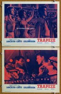 q982 TRAPEZE 2 movie lobby cards R60s Burt Lancaster, Gina Lollobrigida