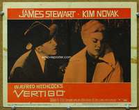 q030 VERTIGO movie lobby card #1 '58 Stewart, Novak, Hitchcock