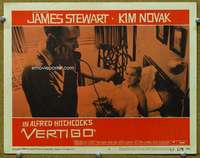q028 VERTIGO movie lobby card #5 '58 Stewart and Kim Novak in bed!