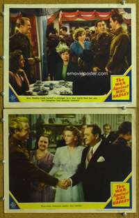 q987 WAR AGAINST MRS HADLEY 2 movie lobby cards '42 Edward Arnold
