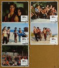 q535 WARRIORS 5 int'l movie lobby cards '79 Walter Hill, teen gangs!