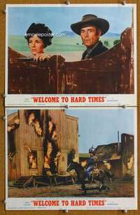 q989 WELCOME TO HARD TIMES 2 movie lobby cards '67 Henry Fonda western!