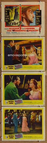 q653 WONDERFUL COUNTRY 4 movie lobby cards '59 Robert Mitchum, London