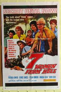 r014 7 WOMEN FROM HELL one-sheet movie poster '65 WWII prison camp sex!
