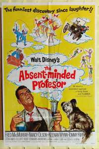 r021 ABSENT-MINDED PROFESSOR one-sheet movie poster R74 Disney, Flubber!