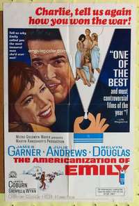 r065 AMERICANIZATION OF EMILY one-sheet movie poster '64 Garner, Andrews
