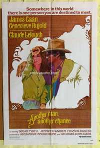 r077 ANOTHER MAN ANOTHER CHANCE one-sheet movie poster '77 Caan, Bujold