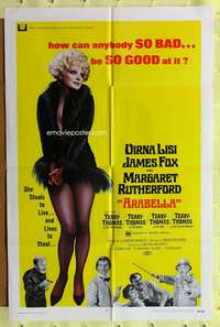 r088 ARABELLA one-sheet movie poster '68 James Fox, sexy Virna Lisi!