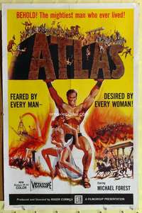 r096 ATLAS one-sheet movie poster '61 Roger Corman, sword & sandal!