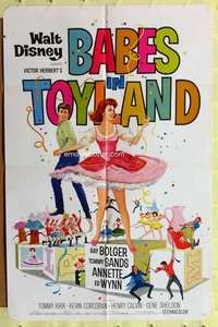r100 BABES IN TOYLAND one-sheet movie poster '61 Disney, Ray Bolger