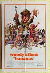 r109 BANANAS one-sheet movie poster '71 Woody Allen, Jack Davis artwork!