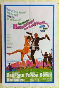 r117 BAREFOOT IN THE PARK one-sheet movie poster '67 Redford, Jane Fonda