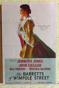 r118 BARRETTS OF WIMPOLE STREET one-sheet movie poster '57 Jennifer Jones