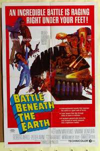 r121 BATTLE BENEATH THE EARTH one-sheet movie poster '68 Kerwin Mathews