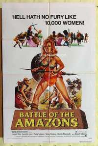 r124 BATTLE OF THE AMAZONS one-sheet movie poster '73 sexy warrior!