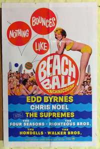r126 BEACH BALL one-sheet movie poster '65 Edd Byrnes, Noel, Supremes